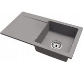 Fregadero cocina gris 43,7x75cm, fregadero granito 1 seno + sifón