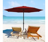 Parasol de hawaiana reclinable 3,5m--upf 30+ protección solar para arena playa/jardín/terraza/playa, rojo