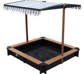 Axi lily arenero de madera fsc con techo ajustable en antracita y marrón | arenero con cubierta para niños con zonas para sentarse | 118 x 118 cm