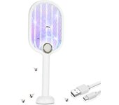 Matamoscas eléctrico 2 en 1, matamoscas eléctrico, lámpara recargable por usb, plegable
