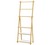 Estante escalera con toallero para baño 152 x 53 x 31 cm bambú 03_0007723