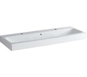 Geberit icon lavabo 120x48,5cm blanco, con dos agujeros para grifo, 124020600, color: blanco