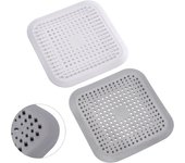 Protectores de silicona para ducha con ventosa, color blanco y gris, filtro universal para fregadero y baño.