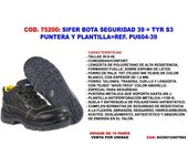 Sifer-safety bota seguridad 39 tyr s3 puntera+plant pu604-39