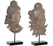 Figura decorativa dkd home decor 23 x 8 x 42 cm negro marrón buda oriental (2 unidades) 8424002055837 s3043286 dkd home decor