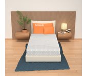 Colchon individual 90x190 colchon espuma viscoelastica, altura 21 cm - desenfundable, 4 capas | bora