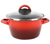 Magefesa olla sr ø18 cm con tapa de vidrio en rojo apta inducción