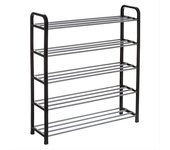 Zapatero de metal y plástico 71x19x76 cm - negro - silumen