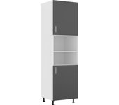 Mueble columna haaus karo, 2 puertas, con espacio para horno, antracita/blanco, 60 x 57 x 210 cm