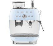 Cafetera con molinillo smeg azul egf03pbeu