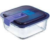Luminarc easy box - recipiente cuadrado 0.76l vidrio hermético con valvula