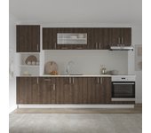 Set cocina haaus karo v27, roble bronce/blanco, encimera thermo 28 mm, l 620 cm