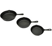 Set de 3 sartenes grill de hierro fundido