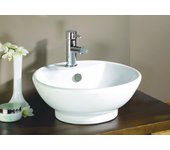 Ondee - tazón de fuente redonda para colocar portofino - blanco - 43cm - cerámica - con rebosadero