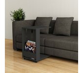 Mesa de café haldus, mesa de centro baja, revistero para sofá, estante de la sala de estar, 37x45h60 cm, antracita