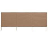 Vidaxl paravientos de playa de 3 paneles tela gris taupe 400x80 cm