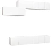 Conjunto de muebles mueble aparador tv televisión salón dormitorio salón 7 piezas blanco madera contracha 02_0025151