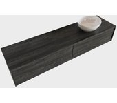 Mondiaz lush 180cm mueble de baño antracite con 2 cajones. con lavabo derecho 1 orificio blanco brillo