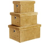 3x caja rectangular ocre 24x17x14h, 29x23x16h, 36x26x18h