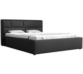 Cama pomona 105, doble, negro, 180x200, tapiz, somieres, 200x223x93cm
