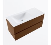 Mondiaz vica 100cm mueble de baño rust 2 cajones. con lavabo cloud izquierda 1 orificio color talc