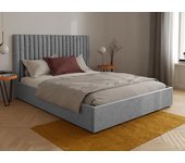 Canapé abatible y cabecero sarah - 160x200 cm - tela - gris