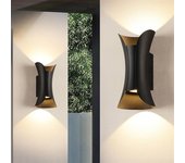 Boston aplique doble haz ip65 10w tecnología led cct aplique 3 tonos de luz up down fachadas balcones 230v negro
