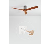 Wind calm natural wood - ventilador de techo 40w ø132 cm silencioso 100% madera con controlador de pared y mando a distancia
