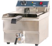 Romux® freidora industrial eléctrica 12 litros simple sobremesa con grifo | freidora profesional de aceite en acero inox 5000 w termostato calidad
