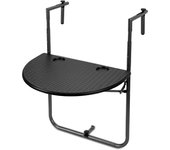 Mesa de balcón colgante pequeña mesa plegable de pared 60 x 40 cm, color negro
