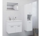 Vidaxl juego de muebles de baño madera de ingeniería blanco