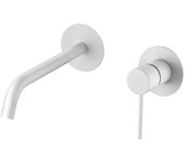 Grifo de lavabo empotrado mod. milos stick blanco mate
