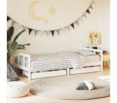 Estructura cama niños con cajones madera pino blanco 90x200 cm v4303 90 x 200 cm / blanco