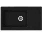 Stradour fregadero de cocina empotrado 1 recipiente grande + 1 escurridor einna - resina - 86 x 50 cm - negro