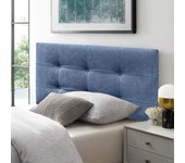 Cabecero cama texas button deluxe cabezal tapizado en tejido antimanchas azul 105*70 cm