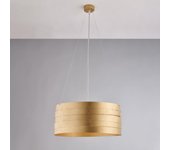 Mambo - lámpara de suspensión en hierro lacado blanco con decoración. oro antiguo y cables de acero regulables 3 luces 120 - ø45 - bl157-3-oro