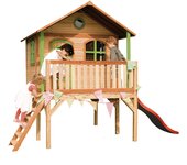 Axi sophie casa infantil de madera fsc con tobogan rojo | casita de juegos para niños de jardin / exterior | parque infantil en marrón y verde