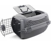 Transportín mpets eco giro m gato gris oscuro plástico