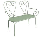 Banco de jardín de metal hierro forjado - verde almendra - guermantes