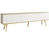 Mueble tv felduno 102, dorado, blanco, 175x53x32cm