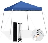 Carpa plegable 3x3, cenadores para jardín con bolsa de transporte, uv50+, carpas de camping impermeables con altura ajustable 232/246/260cm (azul)
