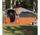 Tienda de campaña familiar túnel 6 personas impermeable naranja v8129 unico / gris