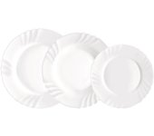 Vajilla opal bormioli rocco ebro 18 piezas - 6 personas - blanco