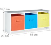 Banco de almacenamiento para niños caja de juguetes colorida banco de madera caja de juguetes plegable 81 13_0000363