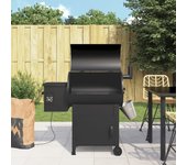 Barbacoa de pellets con chimenea, color negro, 104 cm, hierro, vidaxl