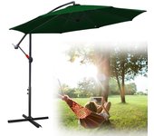 Sombrilla voladiza 3m sombrilla aluminio giratoria sombrilla jardín terraza balcón verde