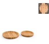 Juego de 2 platos redondos de bambú, marca h&h, 12 cm y 15 cm