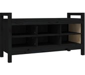 Banco de entrada 110 x 40 x 60 cm madera maciza de pino negro 02_0010799