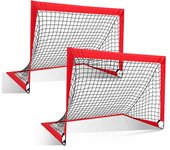 Juego de portería de fútbol de 2 piezas para niños, mini jaula de fútbol plegable de red de fútbol 120 x 90 x 90 cm
