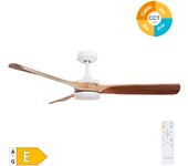 Ventilador techo dc con luz cct regulable y mando ø132 3 aspas blanco